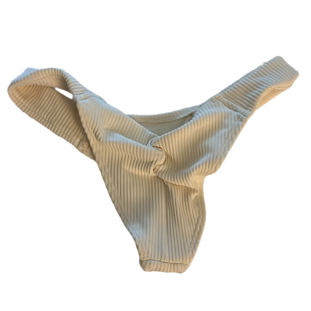 NWOT Montce Cream Ribbed Bikini Set - S - Picture 6 of 7